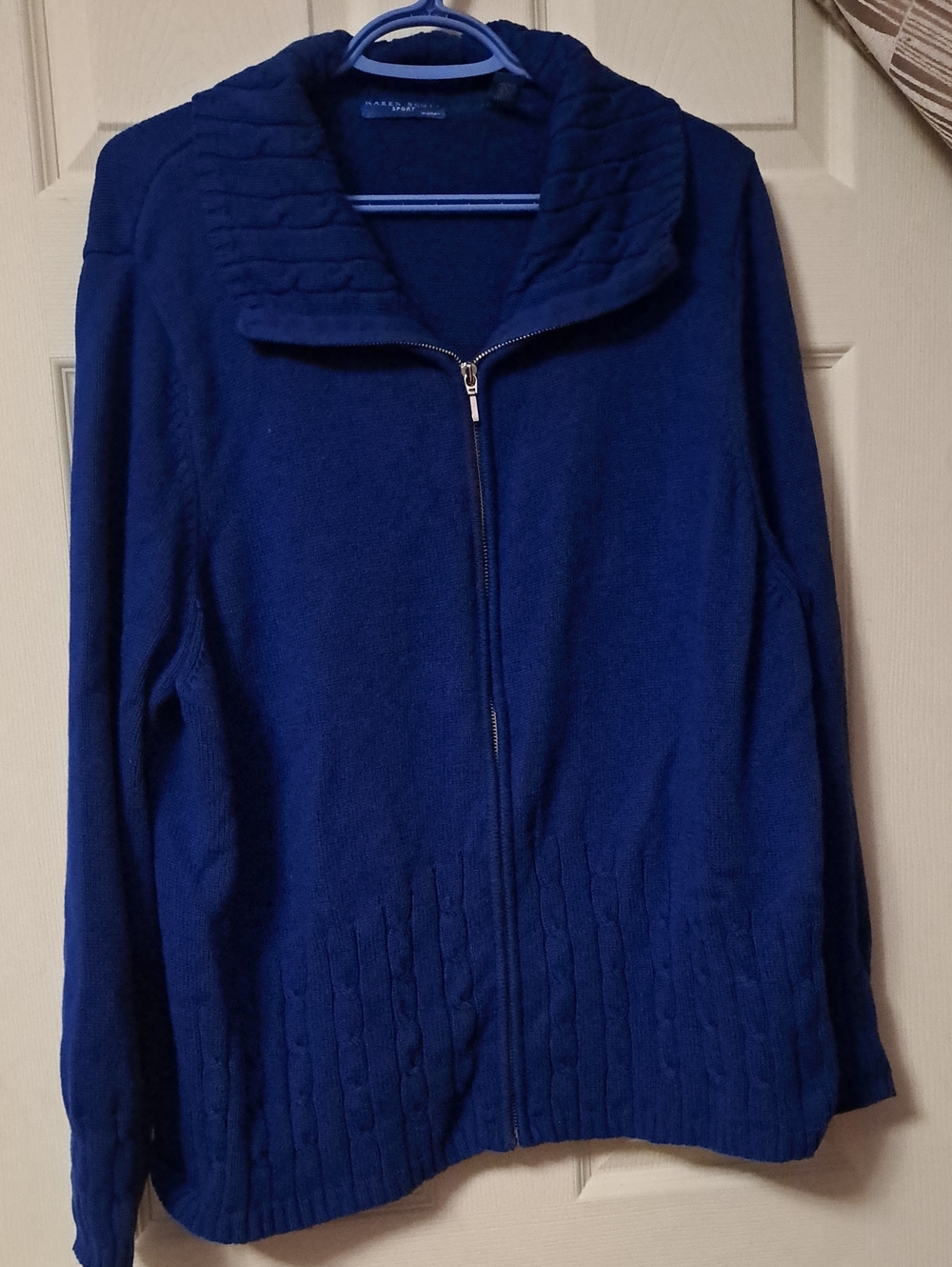 Karen Scott Royal Blue Zip-Front Cardigan Sweater Size 2X